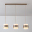 Hanglamp Klari beige met melkwit glas, 3-lichts