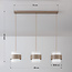 Hanglamp Klari beige met melkwit glas, 3-lichts