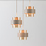 Hanglamp Kodi beige met amber glas, 3-lichts