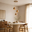 Hanglamp Kodi beige met amber glas, 3-lichts