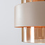 Hanglamp Klari beige met amber glas, 3-lichts