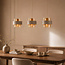 Hanglamp Klari beige met amber glas, 3-lichts