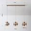 Hanglamp Klari beige met amber glas, 3-lichts