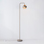 Vloerlamp Kodee beige met amber glas