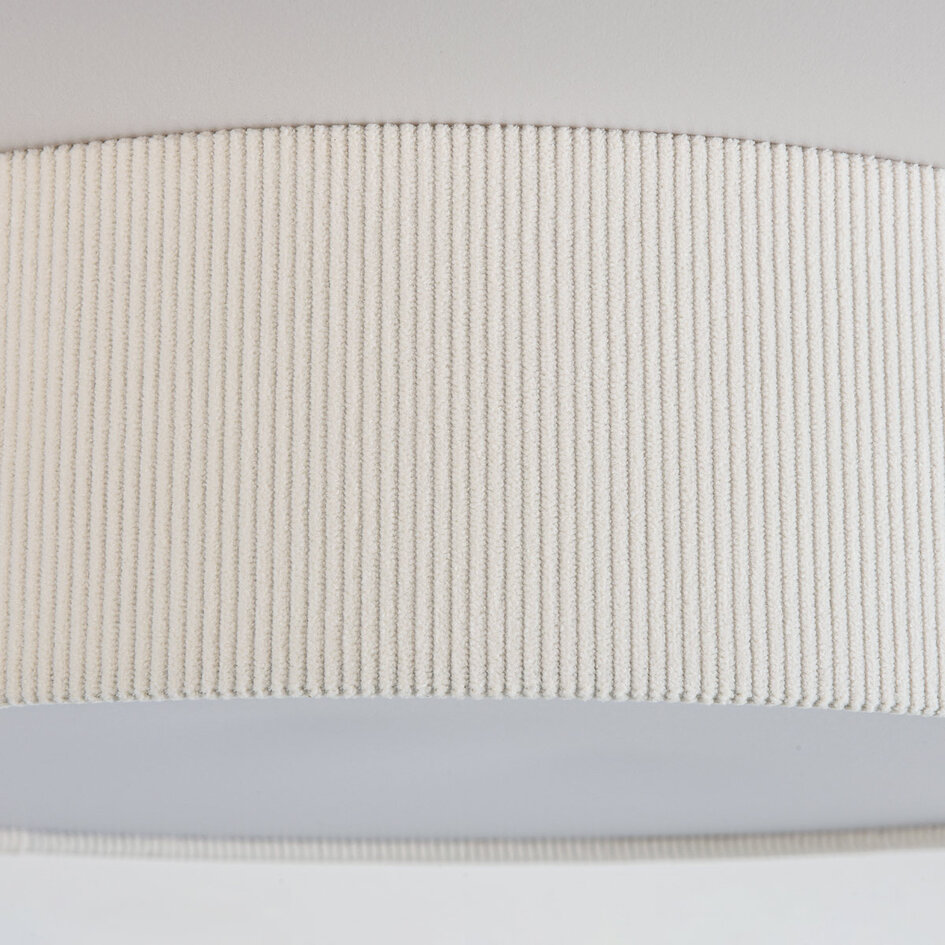 Plafondlamp Paulina met geribbelde fluwelen kap - beige