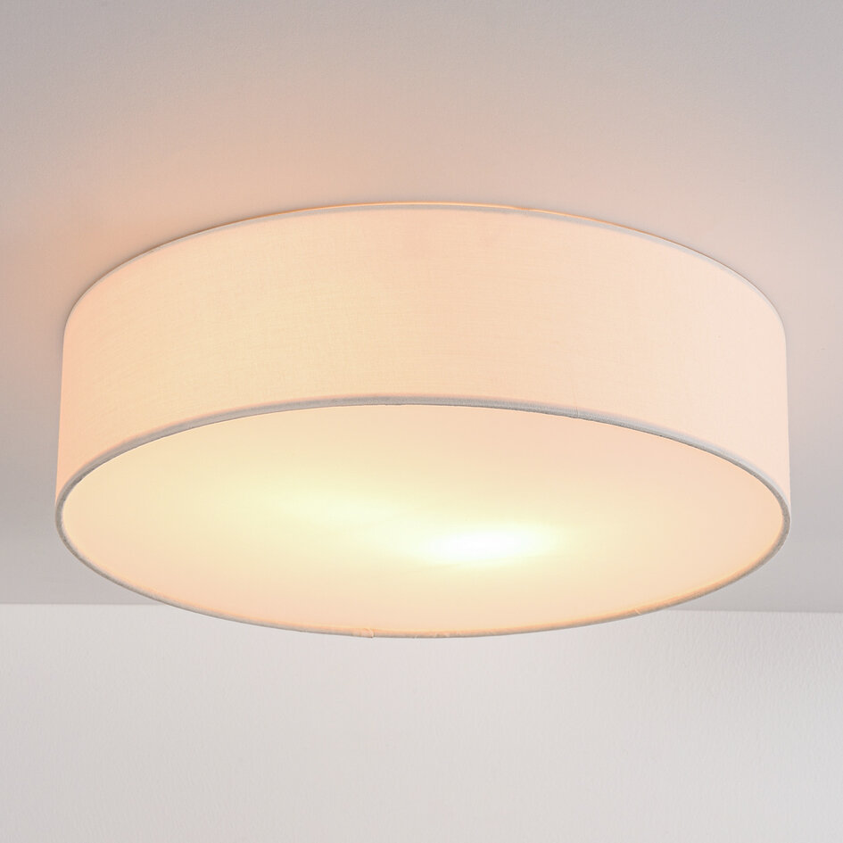 Plafondlamp Jantine met stoffen kap - beige