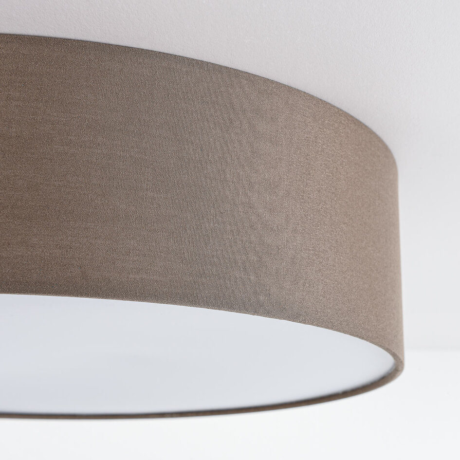 Plafondlamp Jantine met stoffen kap - taupe