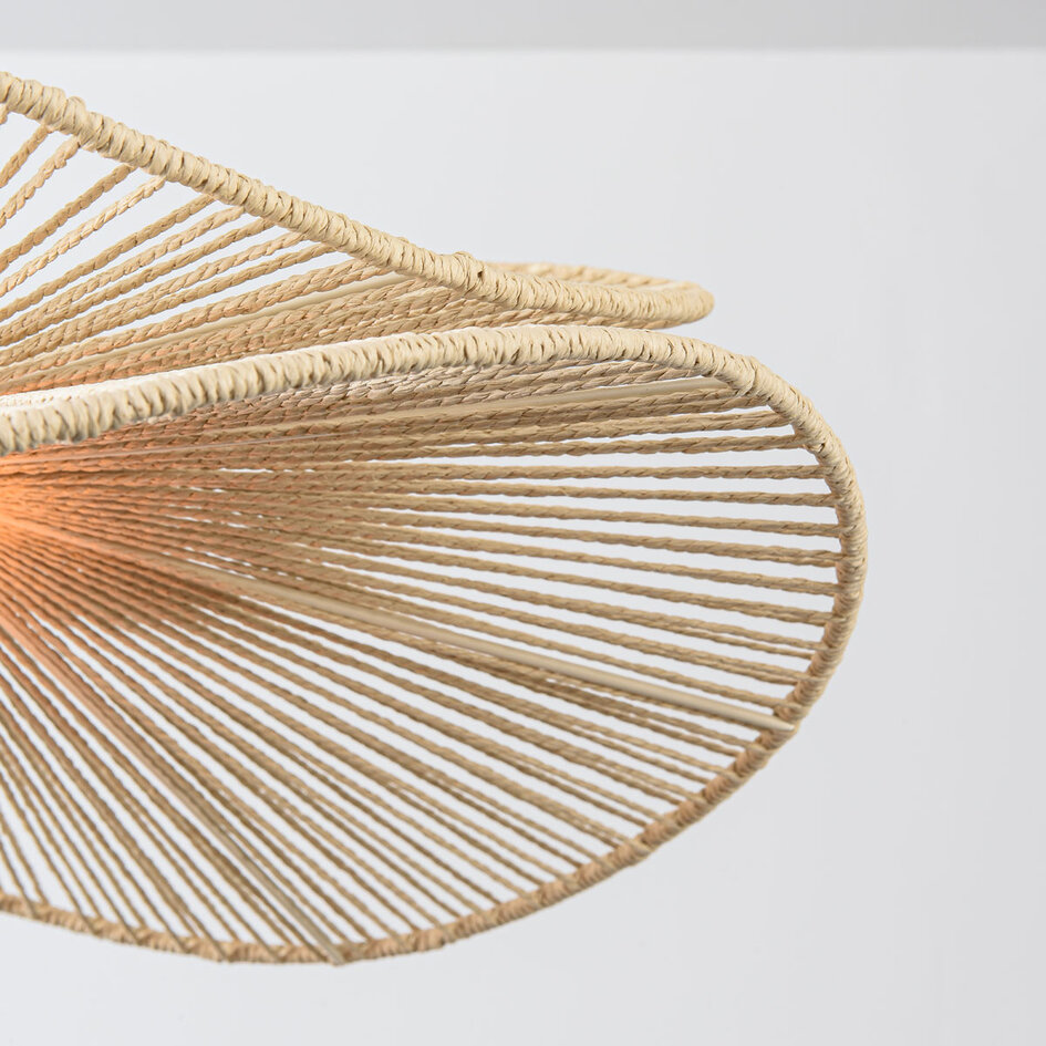Hanglamp Janah met handgevlochten papieren kappen - beige