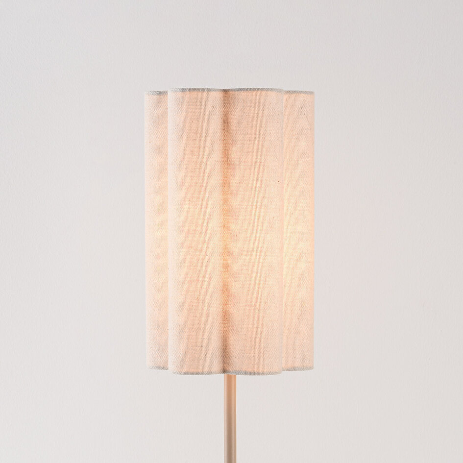Tafellamp Mirjam met geplooide linnen kap - beige