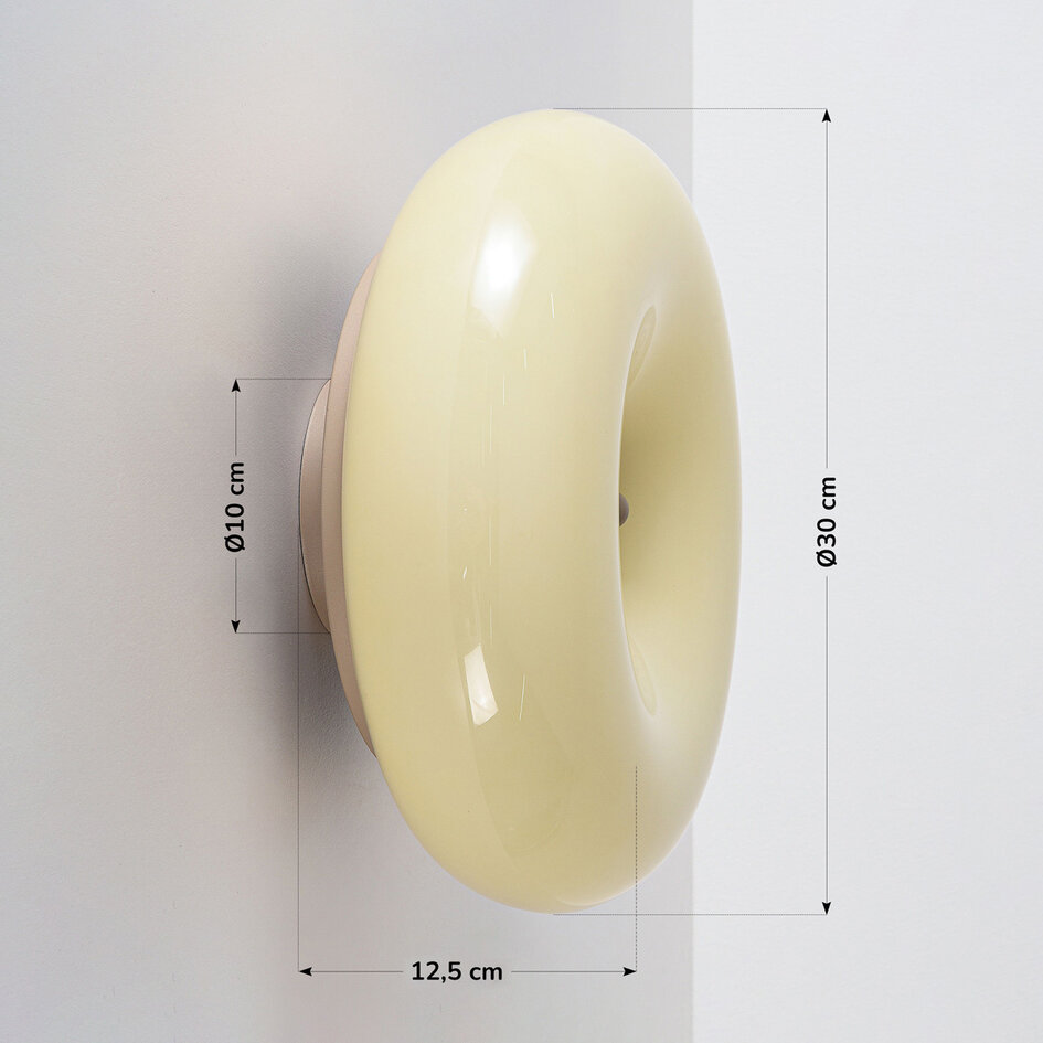 Wandlamp Rosalie met beige glas
