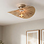 Plafondlamp Satu met handgevlochten raffia papier - beige