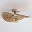 Plafondlamp Satu met handgevlochten raffia papier - beige