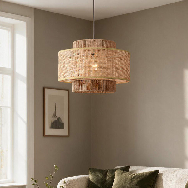 Hanglamp Nirvia met bamboe kap - bruin