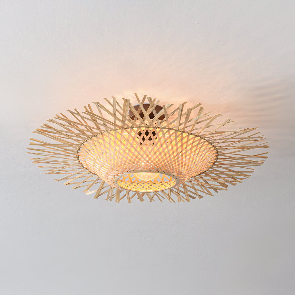 Plafondlamp Shirley van bamboe - naturel