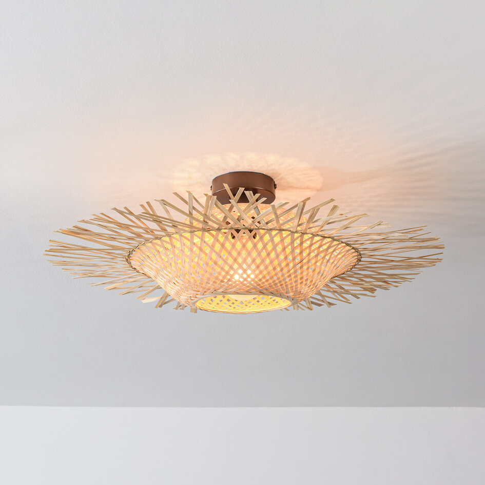 Plafondlamp Shirley van bamboe - naturel