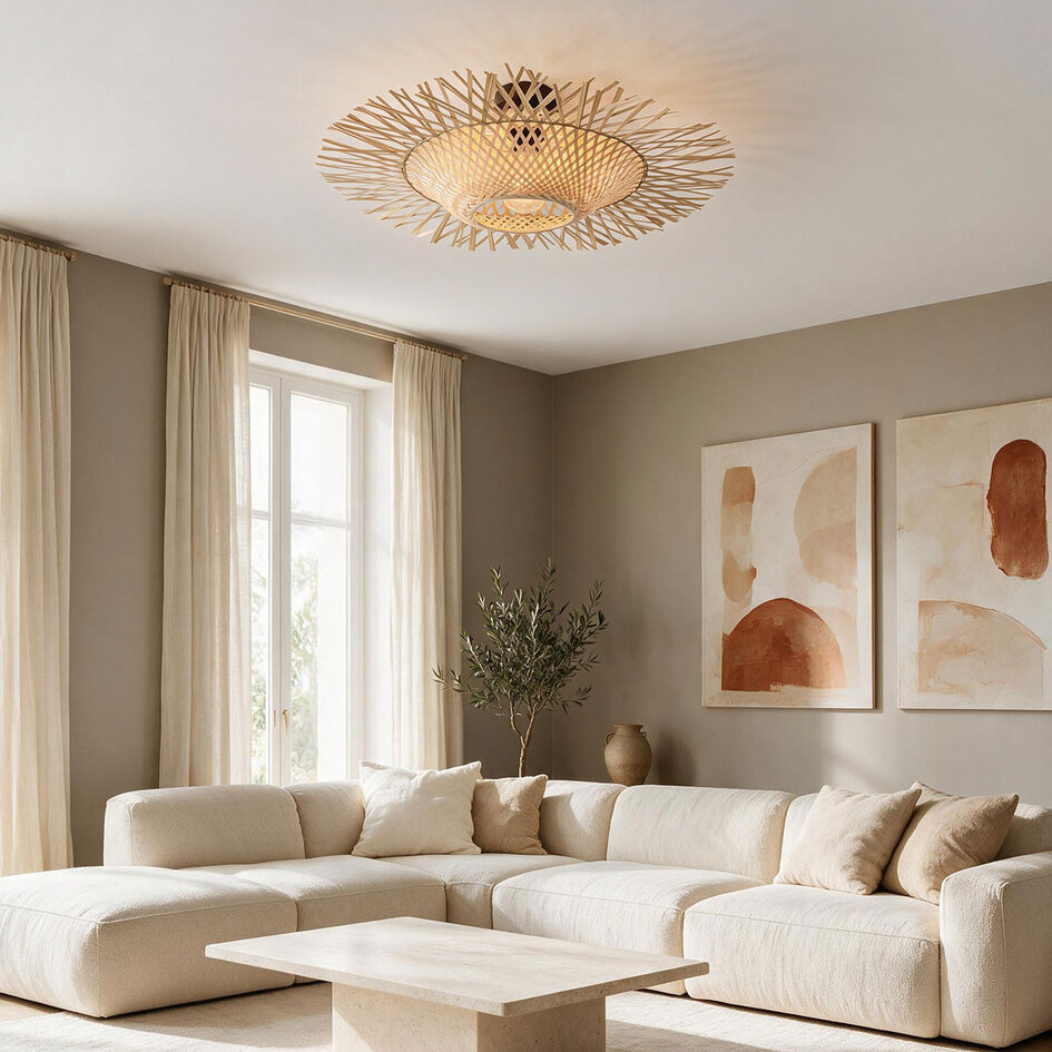 Plafondlamp Shirley van bamboe - naturel
