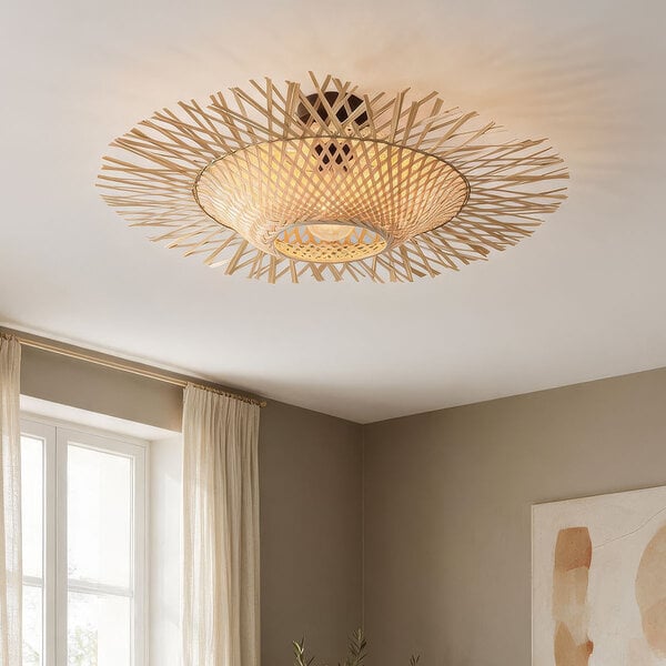 Plafondlamp Shirley van bamboe - naturel