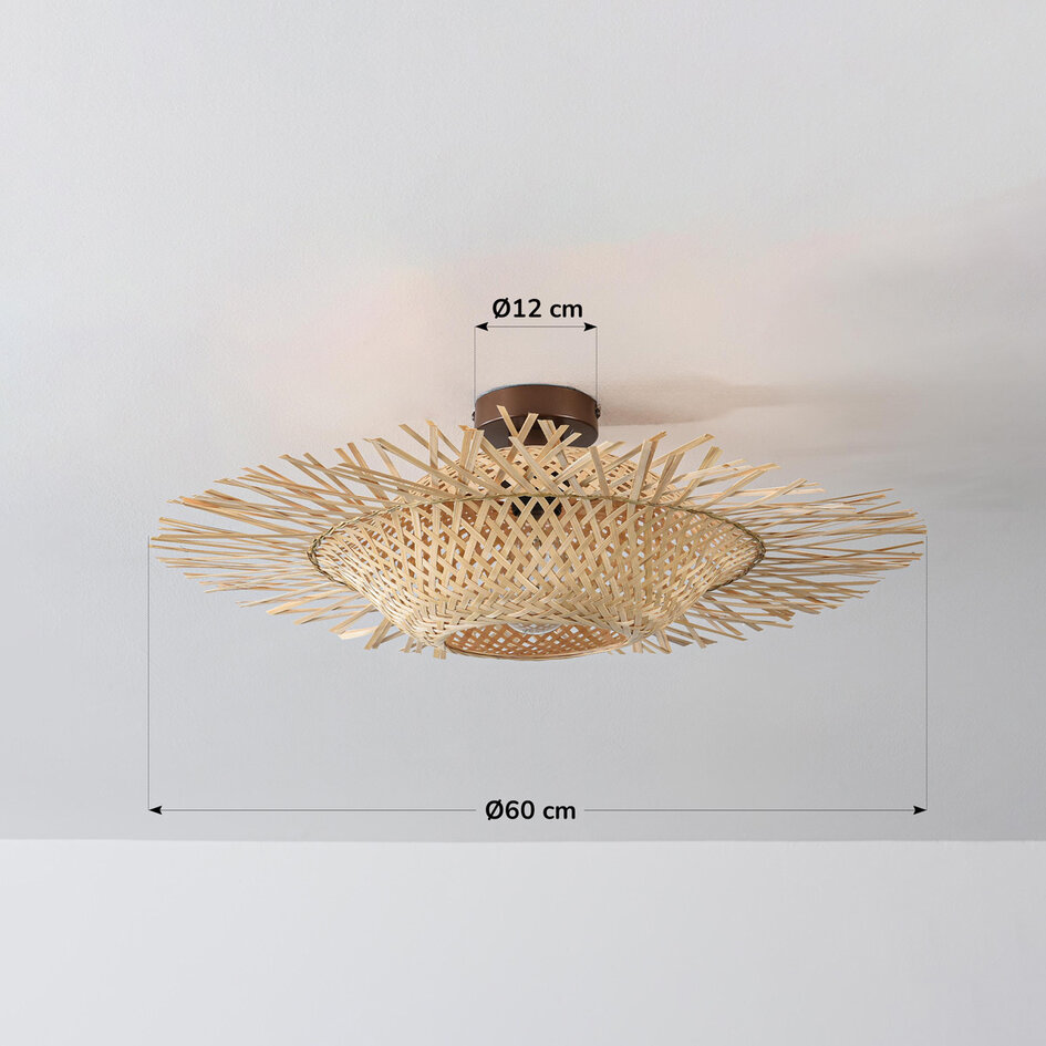 Plafondlamp Shirley van bamboe - naturel