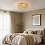 Plafondlamp Robian met kap van handgevlochten papiertouw - beige