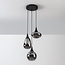 Moderne hanglamp met smoke glas, 3-lichts - Loua