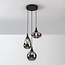 Moderne hanglamp met smoke glas, 3-lichts - Loua
