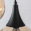 3-lichts hanglamp Loua - zwart met amber glas