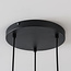 3-lichts hanglamp Loua - zwart met amber glas