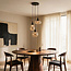 3-lichts hanglamp Loua - zwart met amber glas