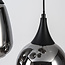 Zwarte hanglamp Loua met rookglas, 5-lichts