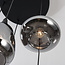 Zwarte hanglamp Loua met rookglas, 5-lichts