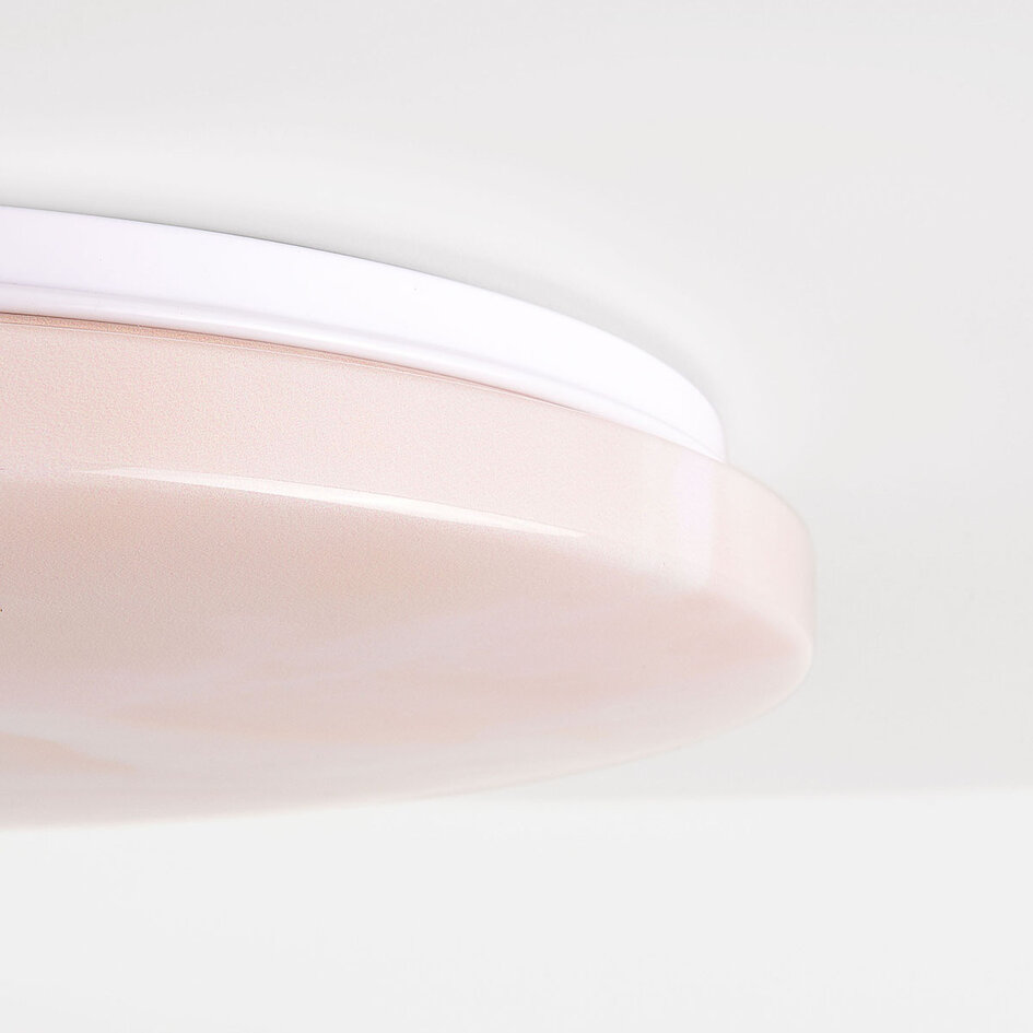 3-staps dimbare LED plafondlamp Corinda met donkere marmerlook - wit