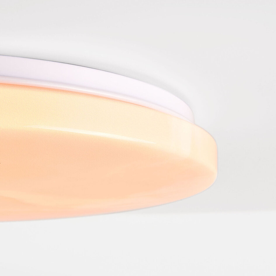 3-staps dimbare LED plafondlamp Corinda met donkere marmerlook - wit