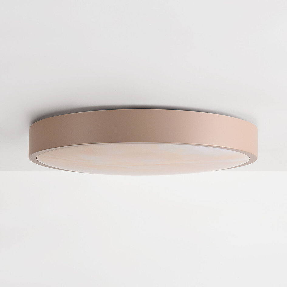 3-staps dimbare LED plafondlamp Sarinda met marmerlook - taupe