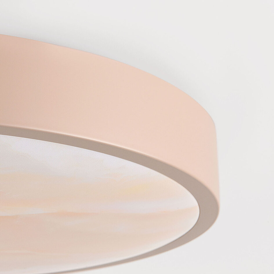 3-staps dimbare LED plafondlamp Sarinda met marmerlook - taupe