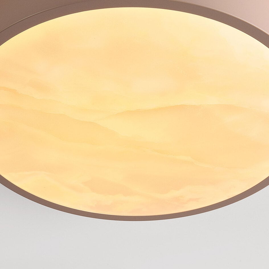 3-staps dimbare LED plafondlamp Sarinda met marmerlook - taupe