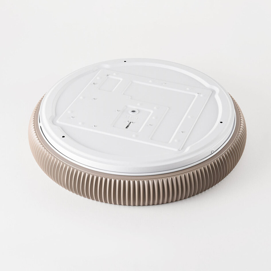 3-staps dimbare LED plafondlamp Terinda wit met ribbeleffect en goud detail
