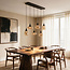 Zwarte hanglamp Loic met amber glas, 6-lichts