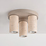Plafondlamp Cova met drie spots in travertinlook - zandbeige