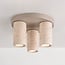 Plafondlamp Cova met drie spots in travertinlook - zandbeige