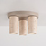 Plafondlamp Cova met drie spots in travertinlook - zandbeige