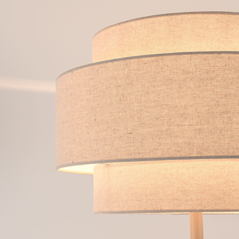 Staande lamp Corry met linnen kap - zandbeige