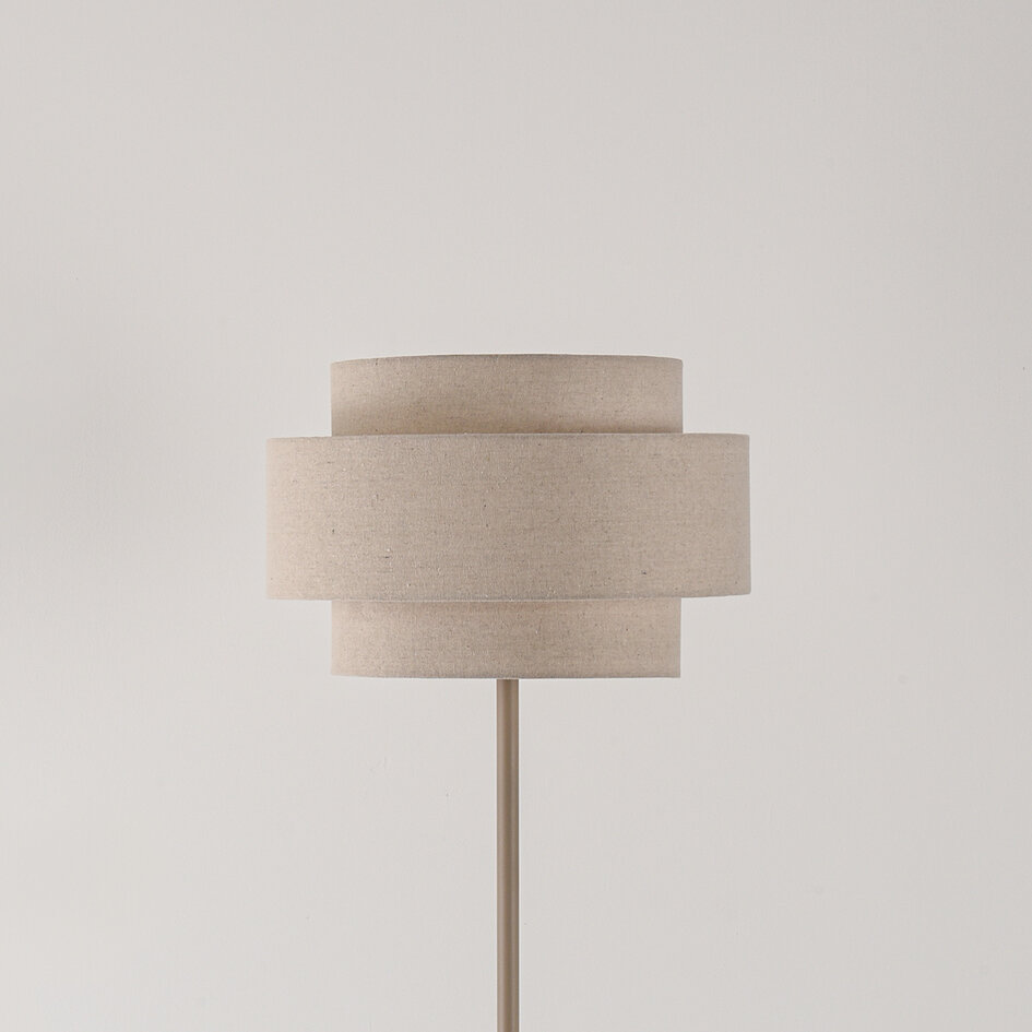 Staande lamp Corry met linnen kap - zandbeige