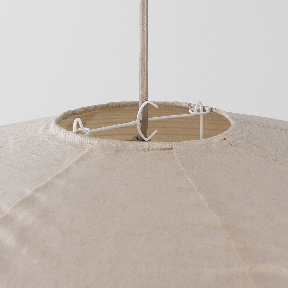 Hanglamp Siara met linnen kap - naturel- Ø60