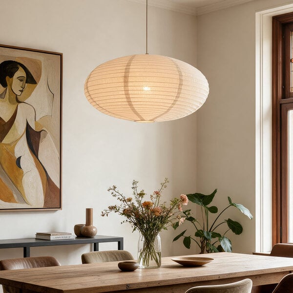 Hanglamp Siara met linnen kap - naturel - Ø60