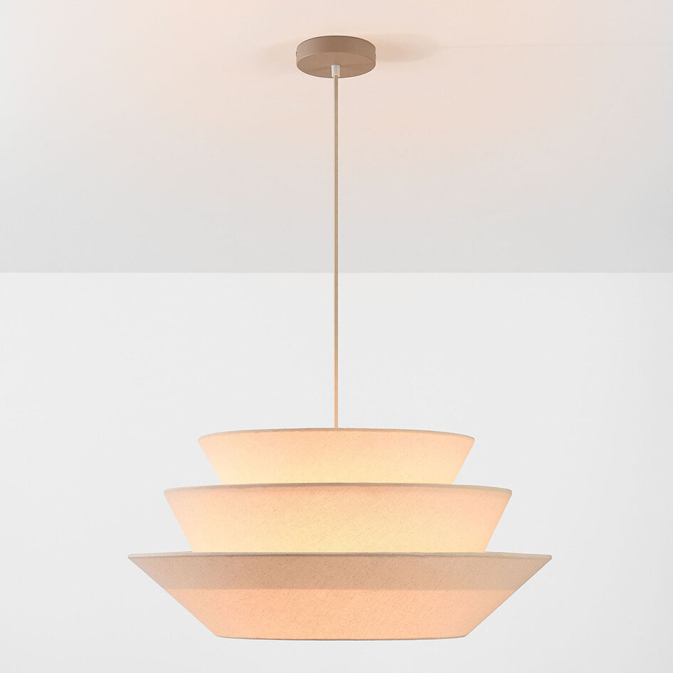 Hanglamp Blomia met gelaagde linnen kap - naturel