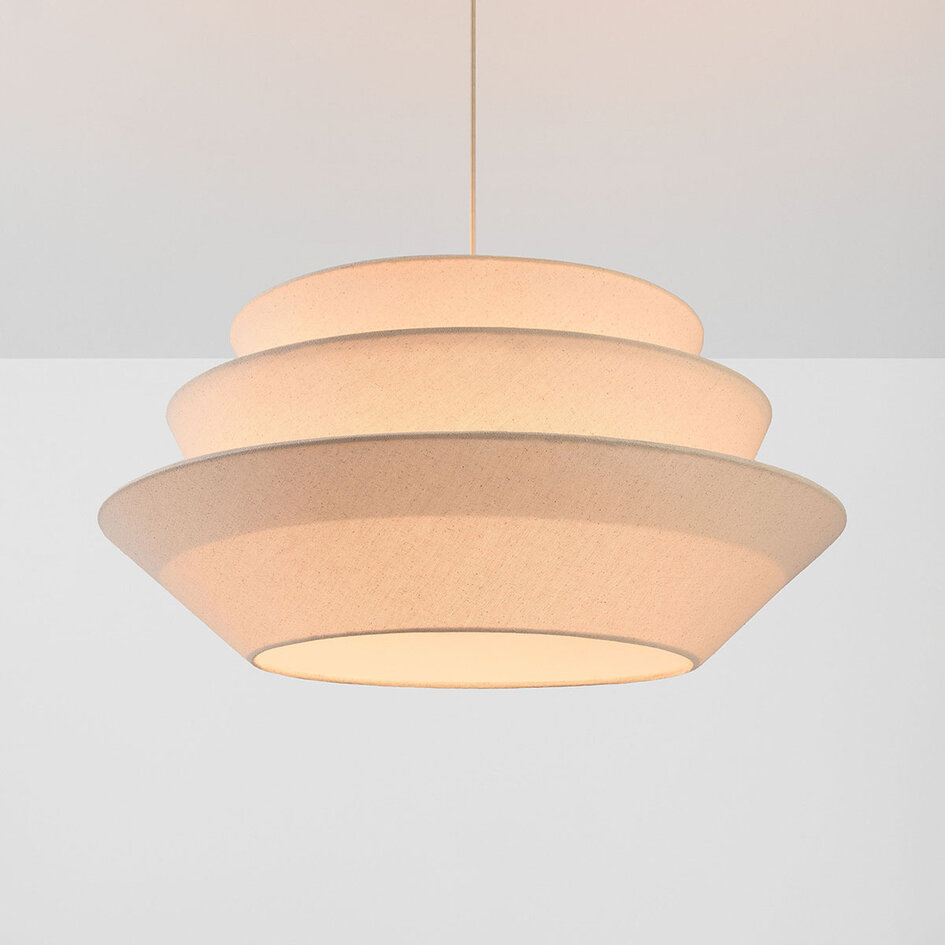 Hanglamp Blomia met gelaagde linnen kap - naturel