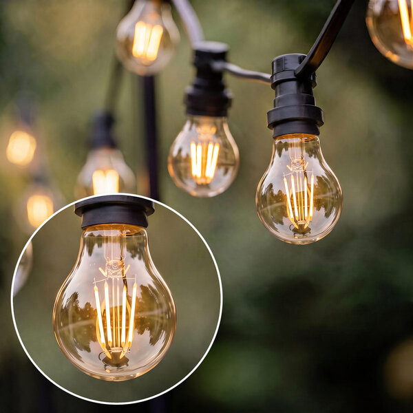 Prikkabel set met 2,5W of 4,5W lamp, 2000K, Ø60 mm, amber glas, dimbaar incl. dimmer