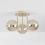Plafondlamp Elora met 3 cognac glazen bollen - beige