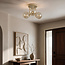 Plafondlamp Elora met 3 cognac glazen bollen - beige