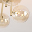 Plafondlamp Amora met 5 cognac glazen bollen - beige